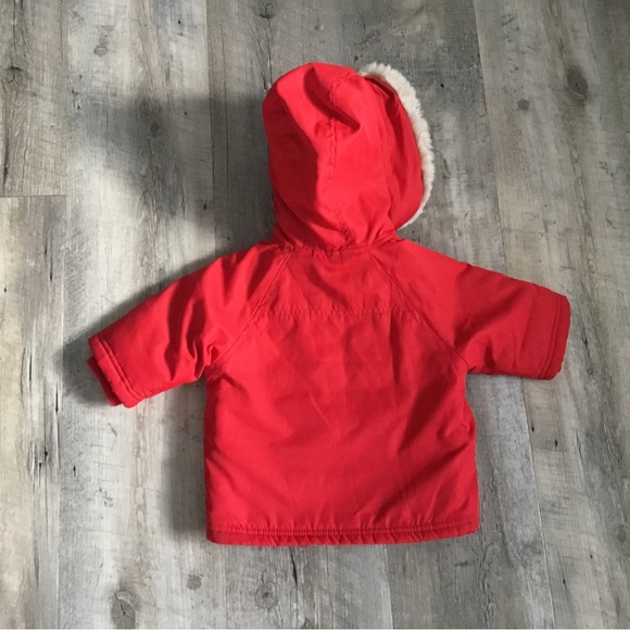 Baby Gap 0-6 months winter coat in red with attached hood. - Picture 3 of 3